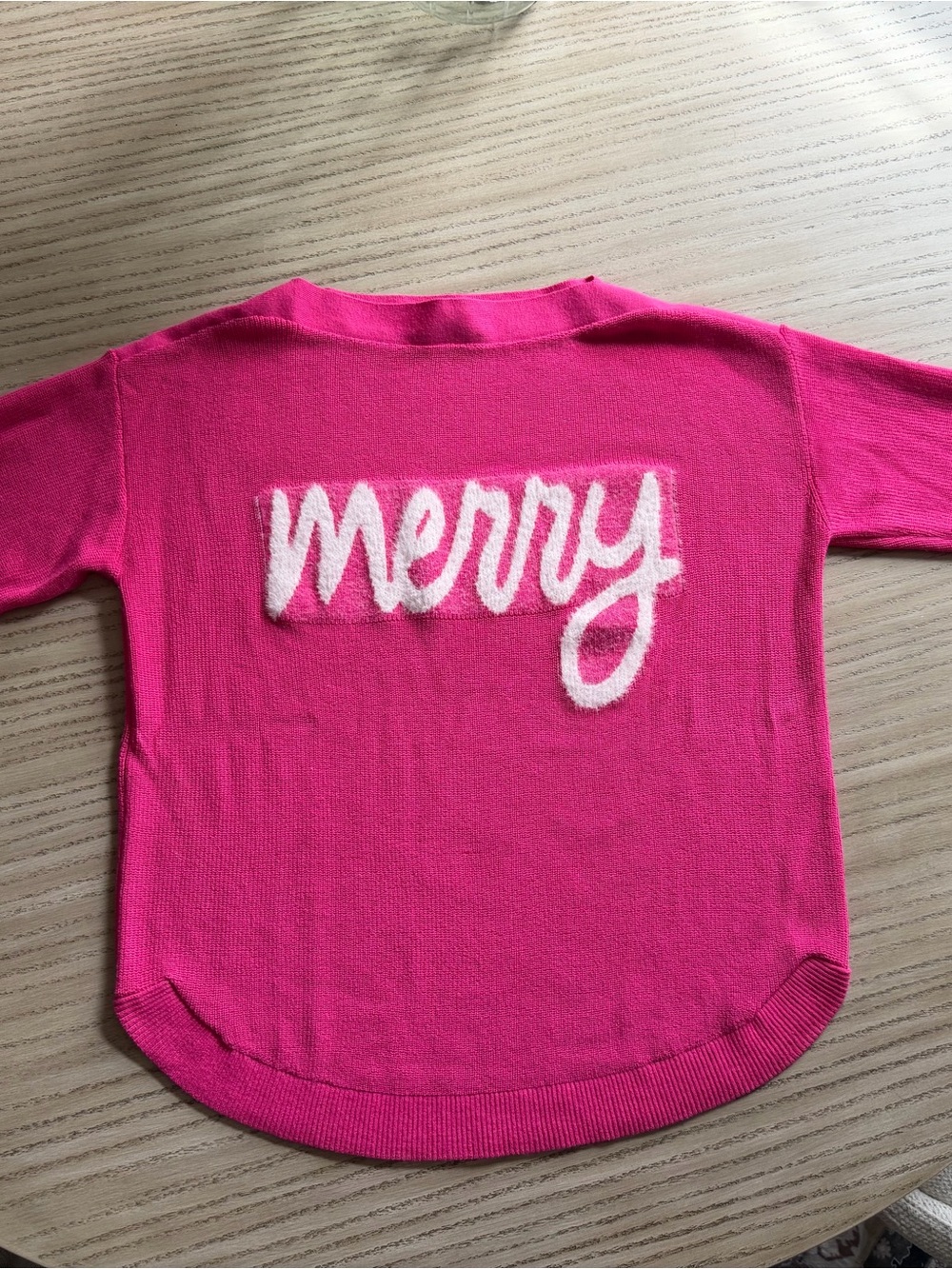 Women’s Hot Pink 'Merry' Knit Crewneck Sweater XL Never worn